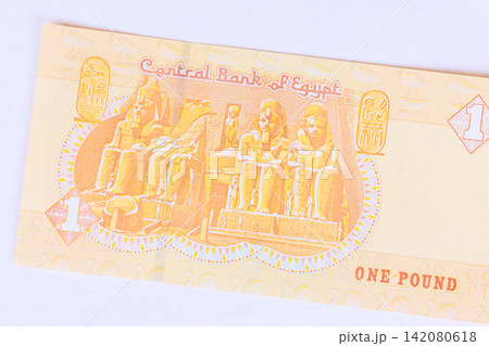 Egyptian one pound currency banknotes arranged national paper money. Egyptian one pound currency banknotes arranged national paper money. 142080618