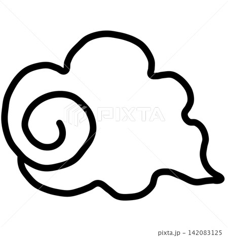 シンプルな雲のイラスト シンプルな雲のイラスト 142083125