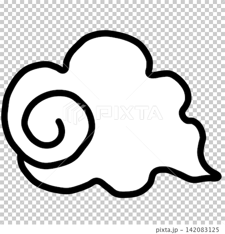 シンプルな雲のイラスト シンプルな雲のイラスト 142083125