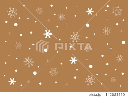 雪の結晶の背景　シームレスなパターン　茶色ブラウン　珈琲カラー 142085330