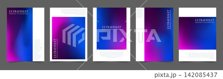 UV background collection. Minimalist abstract wallpaper with smooth gradient and lights accents for ui or packaging. Vector illustration 142085437