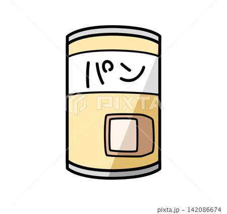 シンプルな缶詰のパンのイラスト シンプルな缶詰のパンのイラスト 142086674