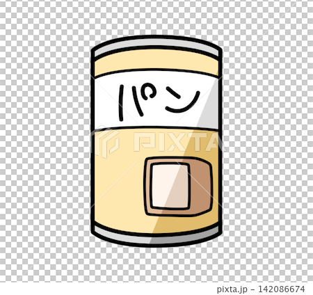 シンプルな缶詰のパンのイラスト シンプルな缶詰のパンのイラスト 142086674