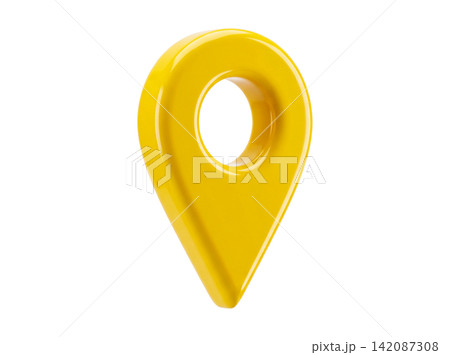 Isolated yellow map pin design Isolated yellow map pin design 142087308