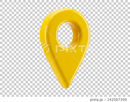 Isolated yellow map pin design Isolated yellow map pin design 142087308