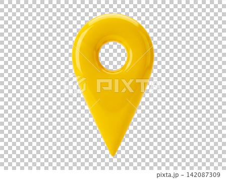 Isolated yellow map pin location Isolated yellow map pin location 142087309