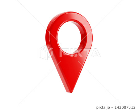 Isolated red map pin icon 142087312