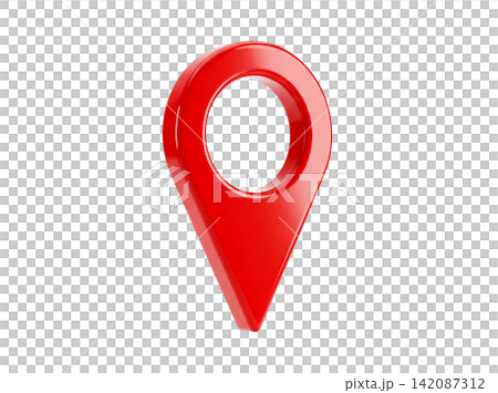 Isolated red map pin icon 142087312