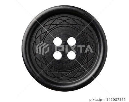 Simple clean black sewing button 142087323