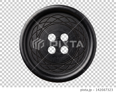 Simple clean black sewing button 142087323