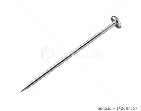 Isolated classic silver sewing pin element 142087357