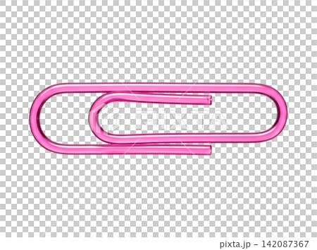 Transparent pink paperclip element Transparent pink paperclip element 142087367