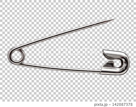 Opened safety pin steel element Opened safety pin steel element 142087378