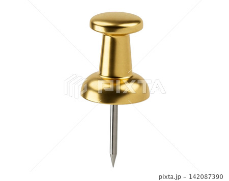 Isolated  golden thumbtack element design 142087390