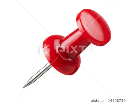 Isolated single red thumbtack element Isolated single red thumbtack element 142087394
