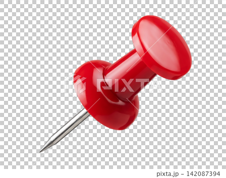 Isolated single red thumbtack element Isolated single red thumbtack element 142087394