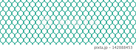 Green fishnet seamless texture pattern. Protection lattice against insect, fly, mosquito. Repeated mesh fish net background. Geometric grid for window, doorway, door. Vector plastic fence backdrop Green fishnet seamless texture pattern. Protection lattice against insect, fly, mosquito. Repeated mesh fish net background. Geometric grid for window, doorway, door. Vector plastic fence backdrop 142088453