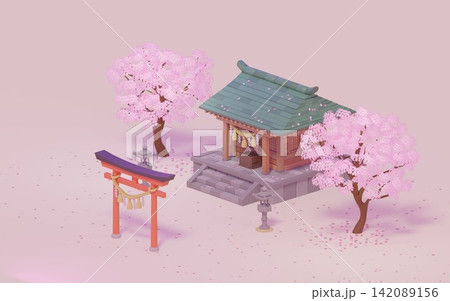桜咲く春の神社 桜咲く春の神社 142089156
