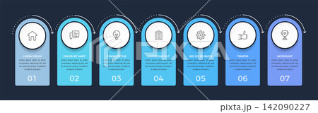 Seven Steps Process Flow Infographic Template Seven Steps Process Flow Infographic Template 142090227