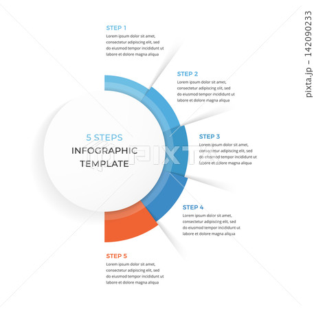 Circular Five Step Process Infographic Template Circular Five Step Process Infographic Template 142090233