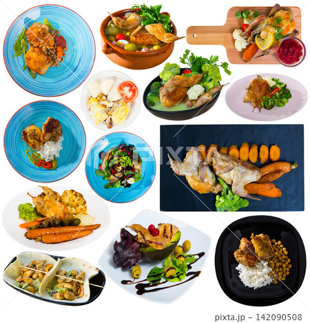 Set of poultry food isolated 142090508