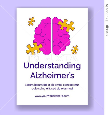 World Alzheimer's Day Social Media Vertical Poster Flat Cartoon Healthcare Awareness 142090919