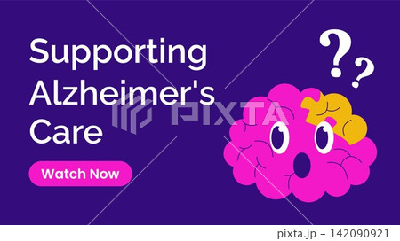 Flat Cartoon World Alzheimer's Day Social Media Thumbnail Healthcare Awareness Background Flat Cartoon World Alzheimer's Day Social Media Thumbnail Healthcare Awareness Background 142090921