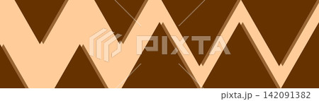 A bold horizontal banner featuring a sharp, repeating zigzag pattern in contrasting brown and cream tones. A bold horizontal banner featuring a sharp, repeating zigzag pattern in contrasting brown and cream tones. 142091382