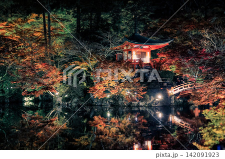 Illuminated Maples Reflecting on Benten Pond at Daigo ji Nov 26 2025 142091923