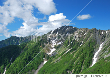 【山の風景】山梨県・北岳登山・間ノ岳 【山の風景】山梨県・北岳登山・間ノ岳 142092406