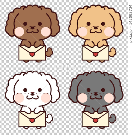 玩具貴賓犬套裝（含字母）/ 白色帶紅色愛心 142092734