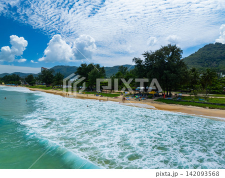 Summer sea in sunny day Drone view landscape nature background Summer sea in sunny day Drone view landscape nature background 142093568
