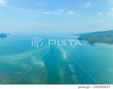 Summer sea in sunny day Drone view landscape nature background Summer sea in sunny day Drone view landscape nature background 142093637