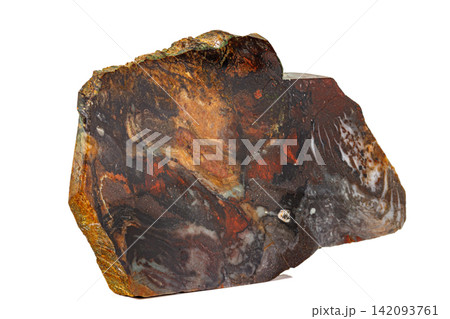 Macro stone Jasper mineral on white background Macro stone Jasper mineral on white background 142093761