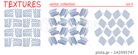 Kit messy pencil and scribble line texture with pen squiggle scratch. Doodle ink marker and sketch mark graphic with school tangle illustration. Drawing chaos squiggly and ball mess stroke. 142095747
