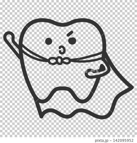 シンプルでかわいいマントを羽織った歯のイラスト シンプルでかわいいマントを羽織った歯のイラスト 142095952