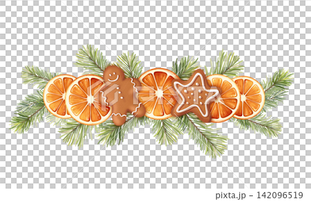 Hand-Drawn Christmas Gingerbread Arrangement Hand-Drawn Christmas Gingerbread Arrangement 142096519
