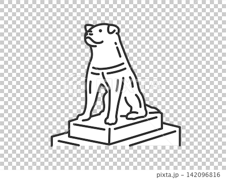 Illustration of the statue of Hachiko the loyal dog (line drawing) Illustration of the statue of Hachiko the loyal dog (line drawing) 142096816