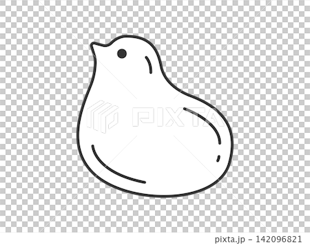 小雞形狀的蒸包插圖（線條描畫） 142096821
