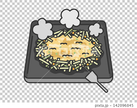 Monjayaki (line art in color) illustration Monjayaki (line art in color) illustration 142096845