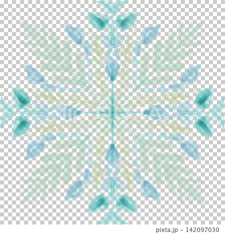 Blue Green Floral Mandala Watercolor Digital Art Blue Green Floral Mandala Watercolor Digital Art 142097030