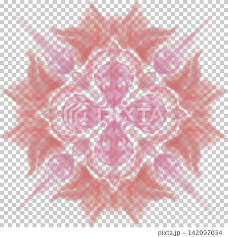 Coral Pink Floral Mandala Watercolor Digital Art Coral Pink Floral Mandala Watercolor Digital Art 142097034