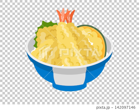 えび天丼のイラスト えび天丼のイラスト 142097146