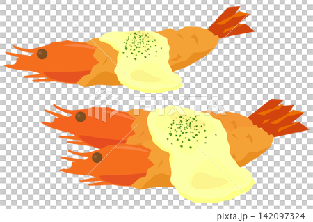 Set of whole fried shrimp with tartar sauce (single or double) 142097324