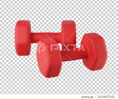 3d red dumbbell isolated for home workouts, gym training, strength exercises, muscle toning, and fitness routines. Compact, durable weights with a modern sporty design 3d red dumbbell isolated for home workouts, gym training, strength exercises, muscle toning, and fitness routines. Compact, durable weights with a modern sporty design 142097341