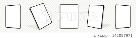 Realistic tablet mockup isolated on transparent background Realistic tablet mockup isolated on transparent background 142097971