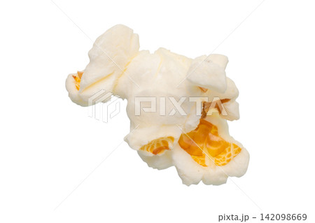 Tasty popcorn close up isolated on white background Tasty popcorn close up isolated on white background 142098669