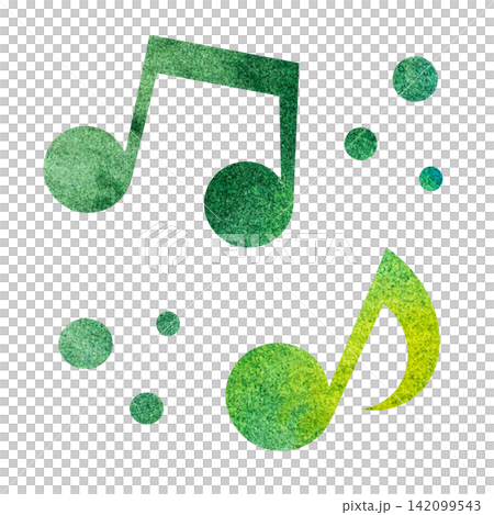 An illustration of a musical note icon with a beautiful watercolor pattern. An illustration of a musical note icon with a beautiful watercolor pattern. 142099543