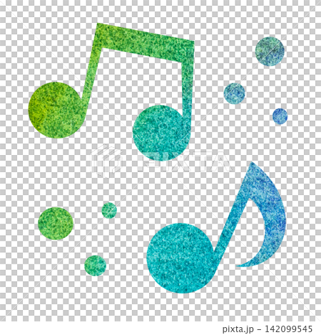 An illustration of a musical note icon with a beautiful watercolor pattern. An illustration of a musical note icon with a beautiful watercolor pattern. 142099545
