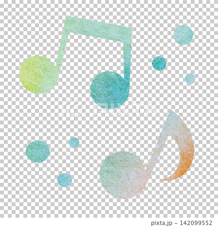 An illustration of a musical note icon with a beautiful watercolor pattern. An illustration of a musical note icon with a beautiful watercolor pattern. 142099552